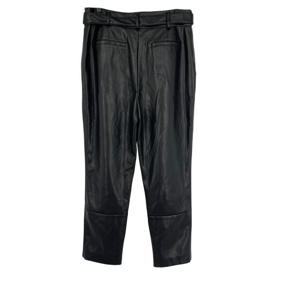 Peter Som x RTR Black Faux Leather Tie Waist Pants Size 14 - Picture 6 of 8